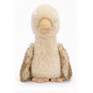 Douglas Duckling Plush 4533 Stuffed Animal Bird Cream Brown Faux Fur Wing Toy 8"